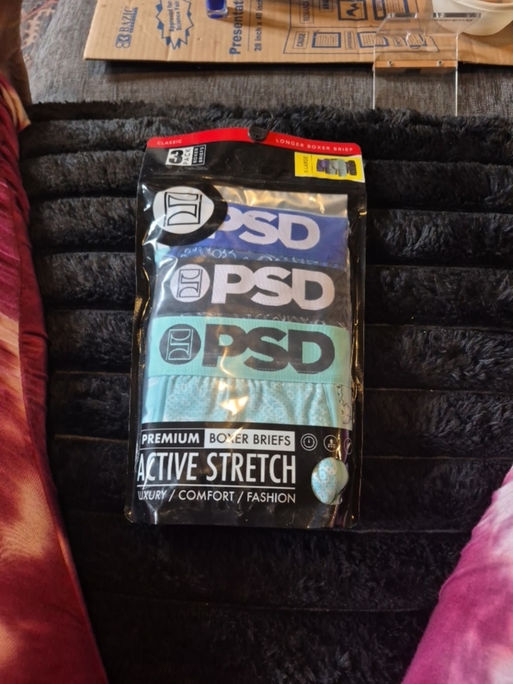 PSD 3-Pack Boxer Briefs - Blue, Black, Aqua